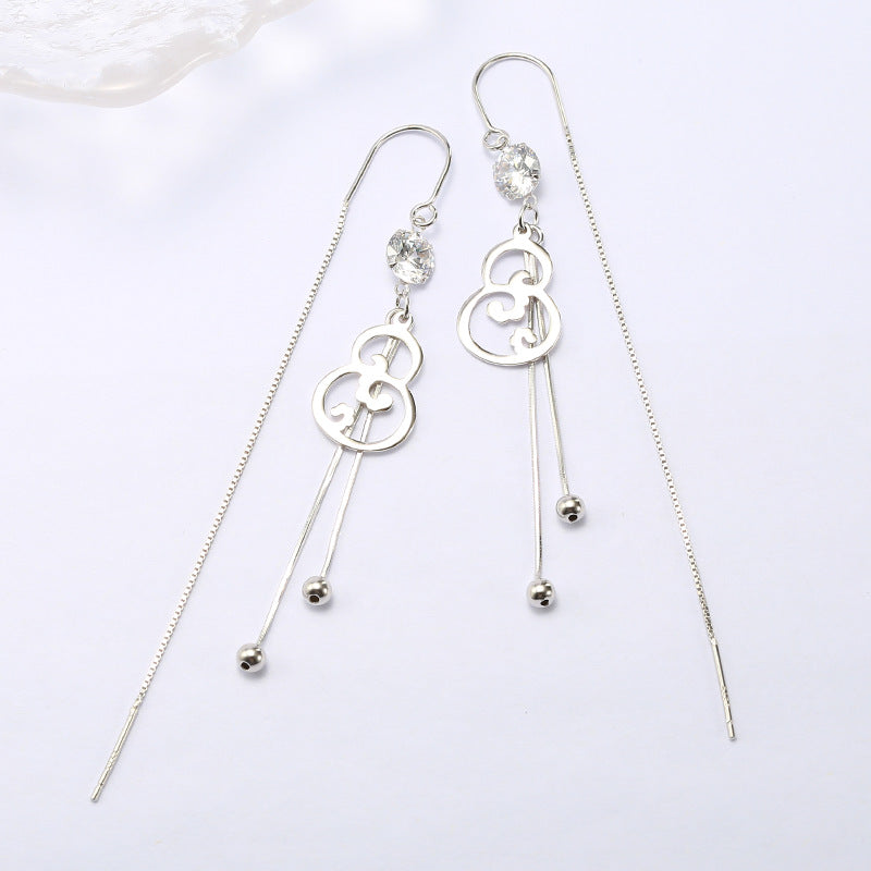 National Style Gourd New Earrings Temperament Silver Jewelry