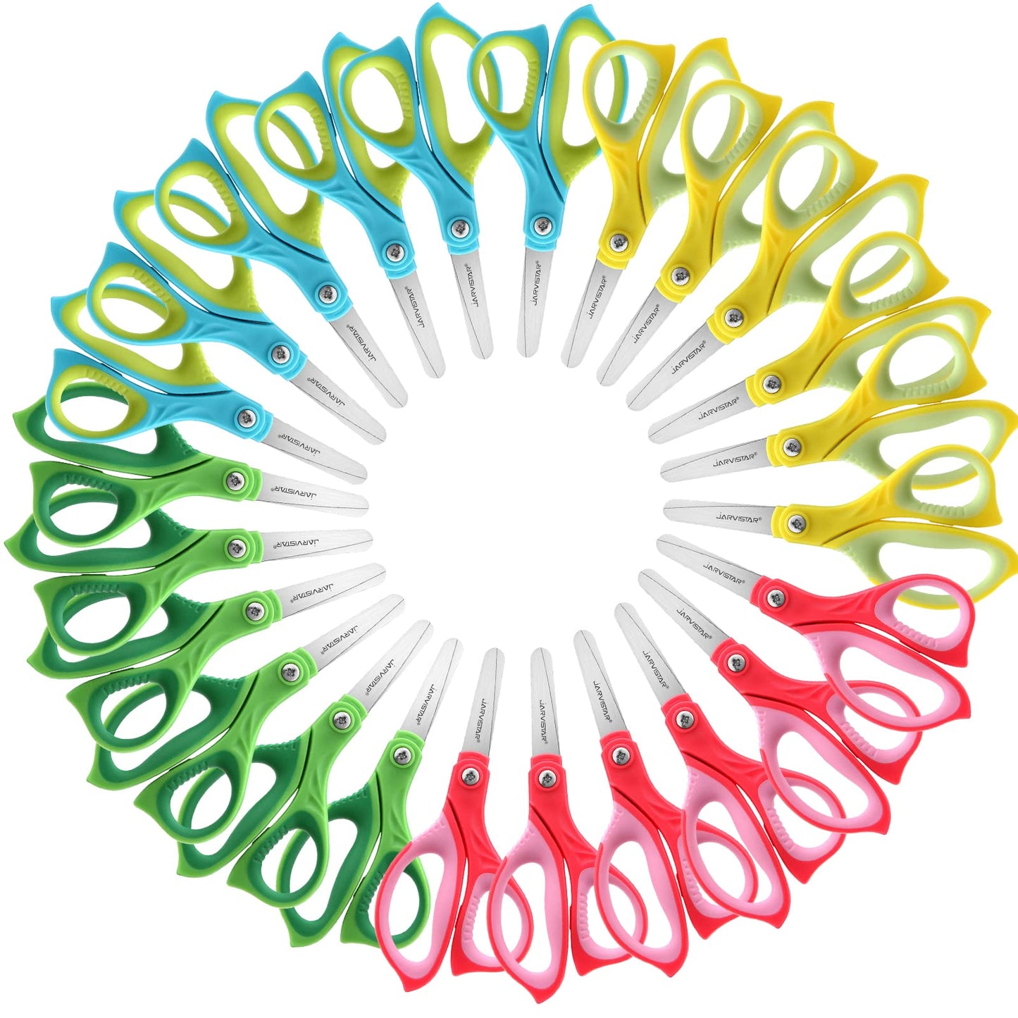 Kids Safety Scissors 4 Pack - 5.5 Inch Blunt Tip School Scissors with Cover for Children Ages 4+