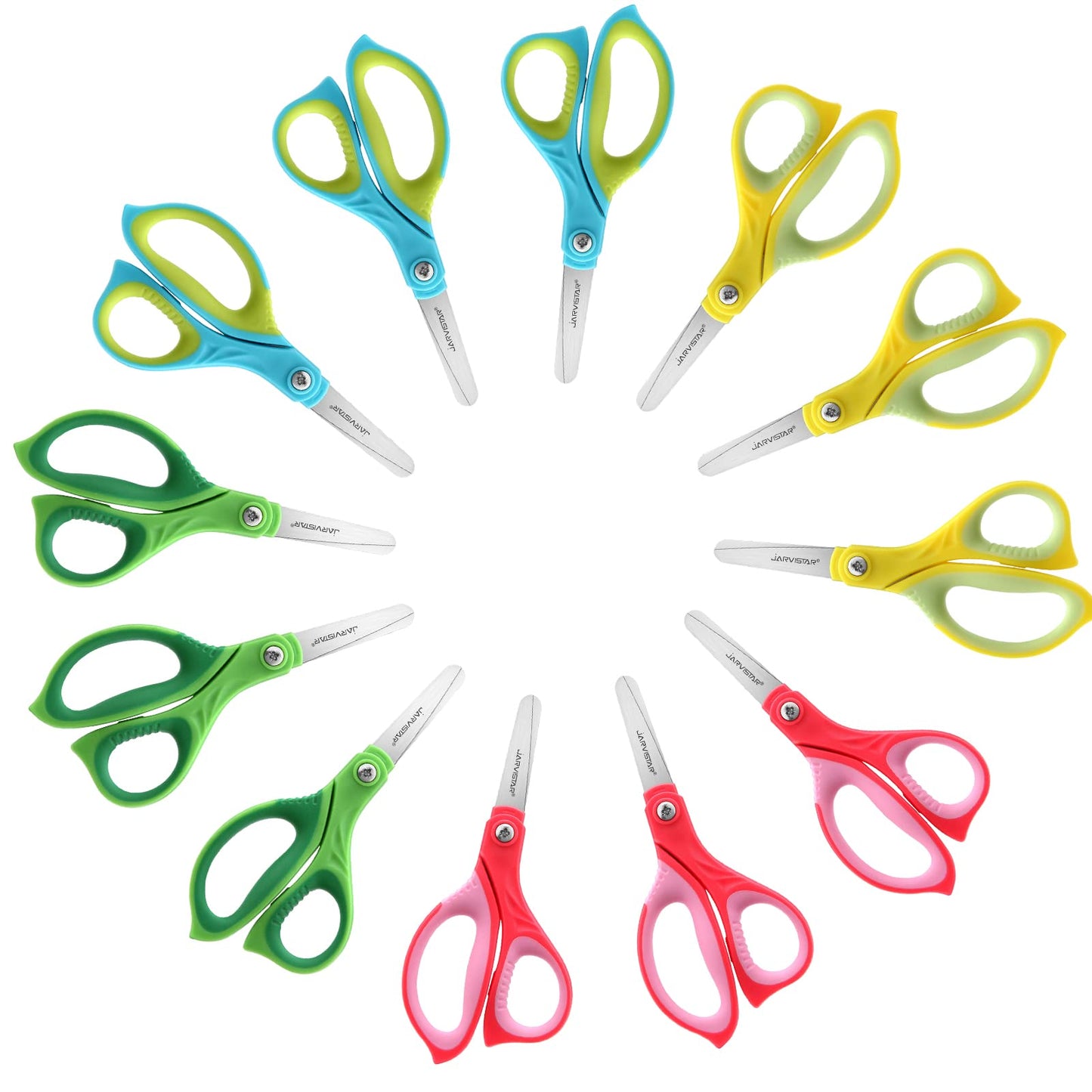 Kids Safety Scissors 4 Pack - 5.5 Inch Blunt Tip School Scissors with Cover for Children Ages 4+