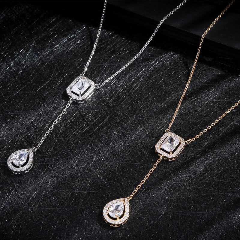 RAKOL Fashionable Simple Cubic Zirconia Jewelry Pendant Women Necklace Girl's Party Dress Accessories Anniversary Gift NL20689