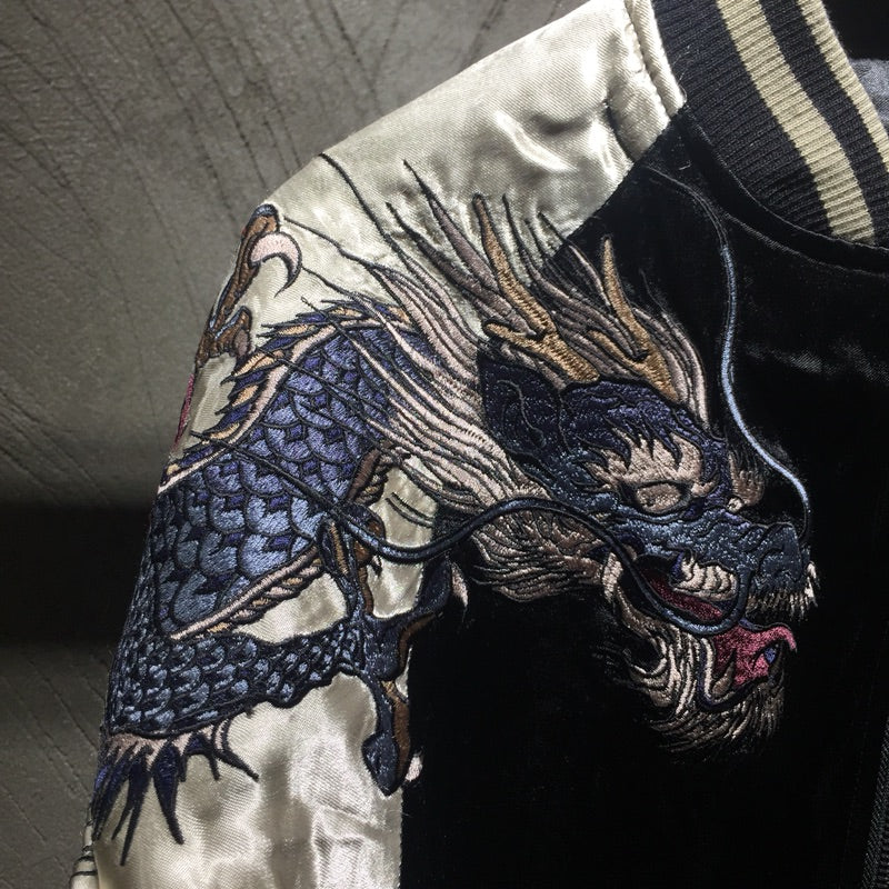 Men's Double-Sided Embroidered Jacket with Four Gods