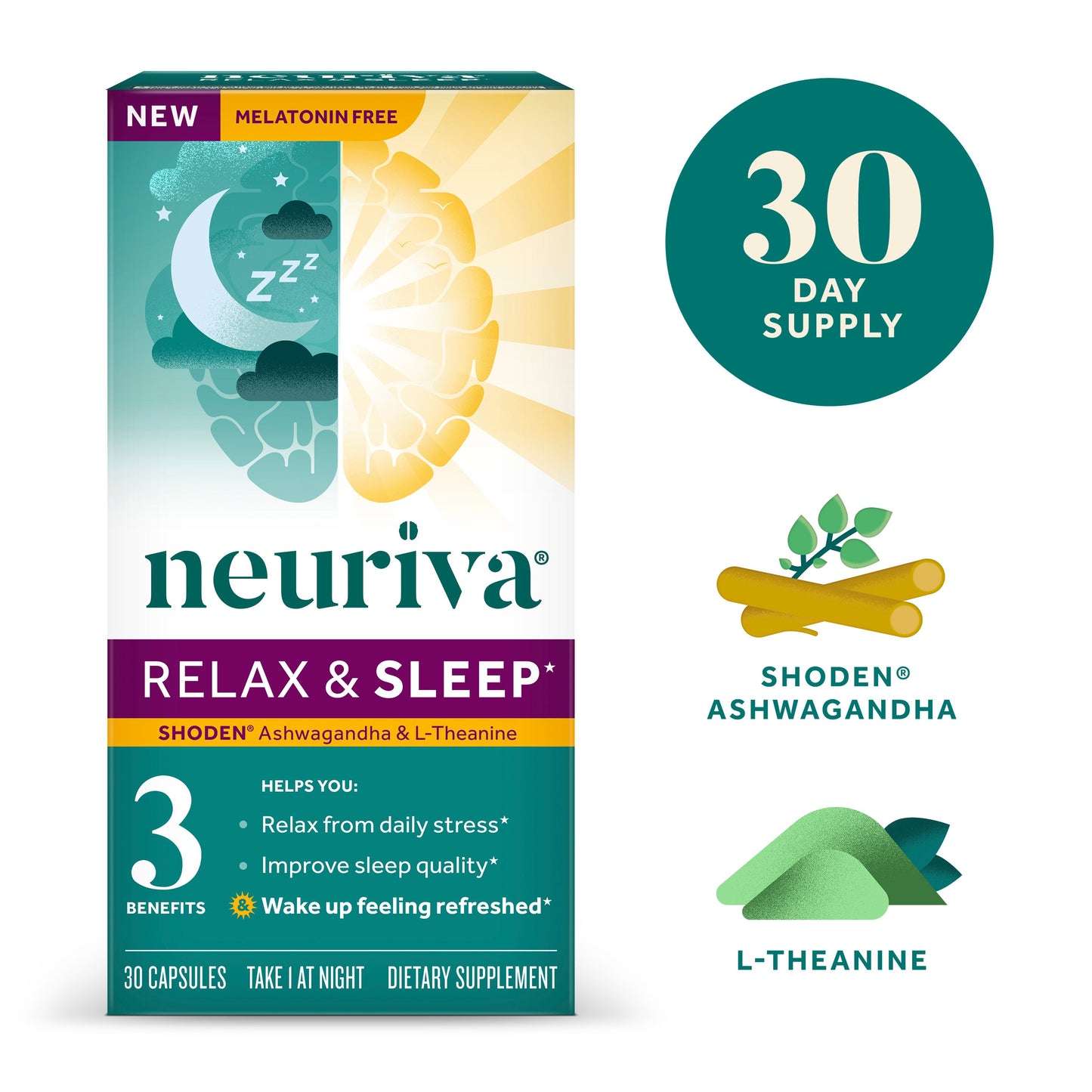 Neuriva Sleep Capsules With L-Theanine And Ashwagandha - 30ct ( Discontinued )