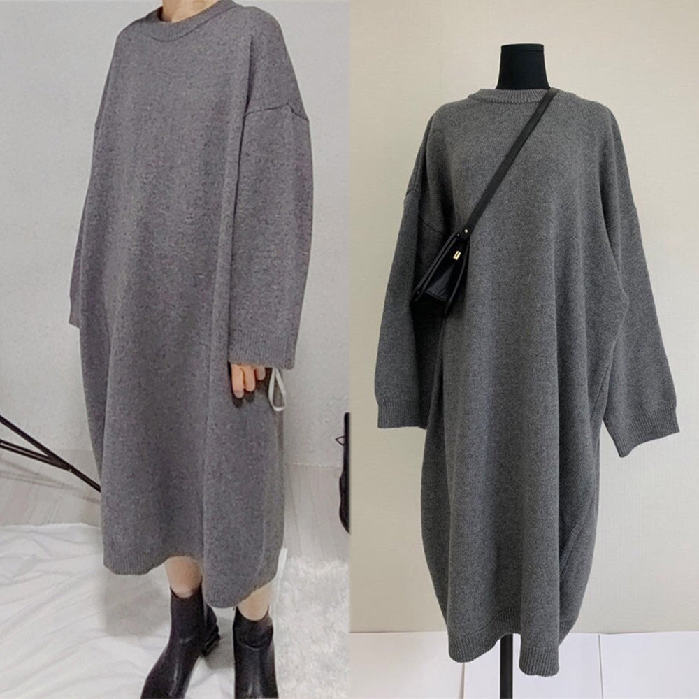 Women's Temperament Fashion Long-sleeved Knitted Dresses