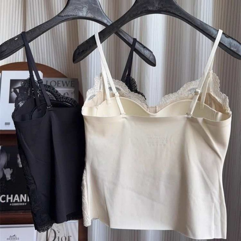 Brushed French-style Camisole For A Slimming Pure-yet-sexy Look