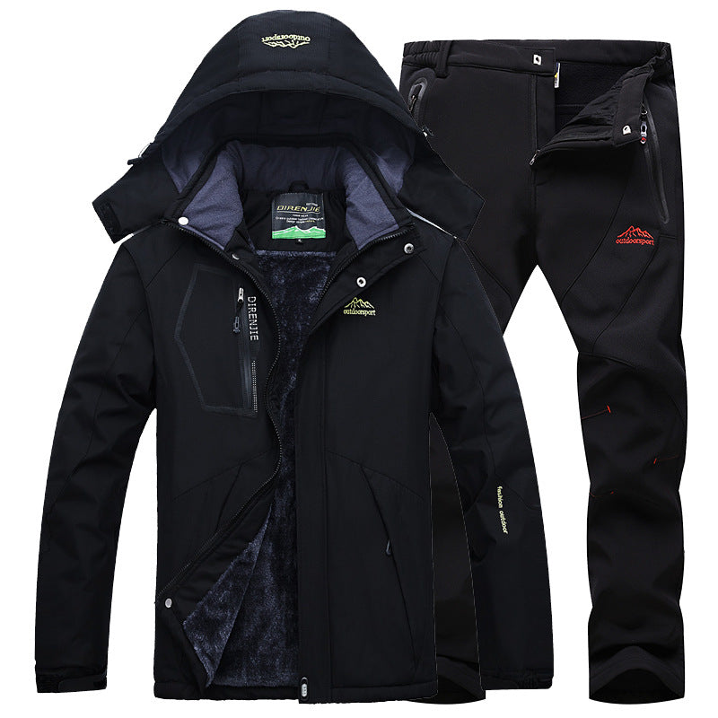 Men's Winter Waterproof Fleece Lined Outdoor Jacket Set