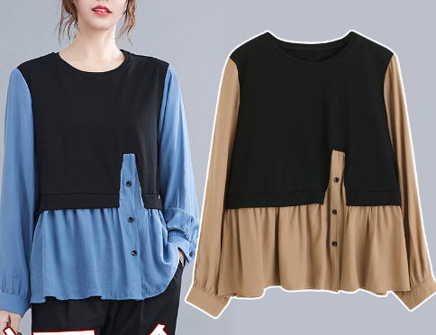 Large Women's Loose Slim Long Sleeve T-Shirt