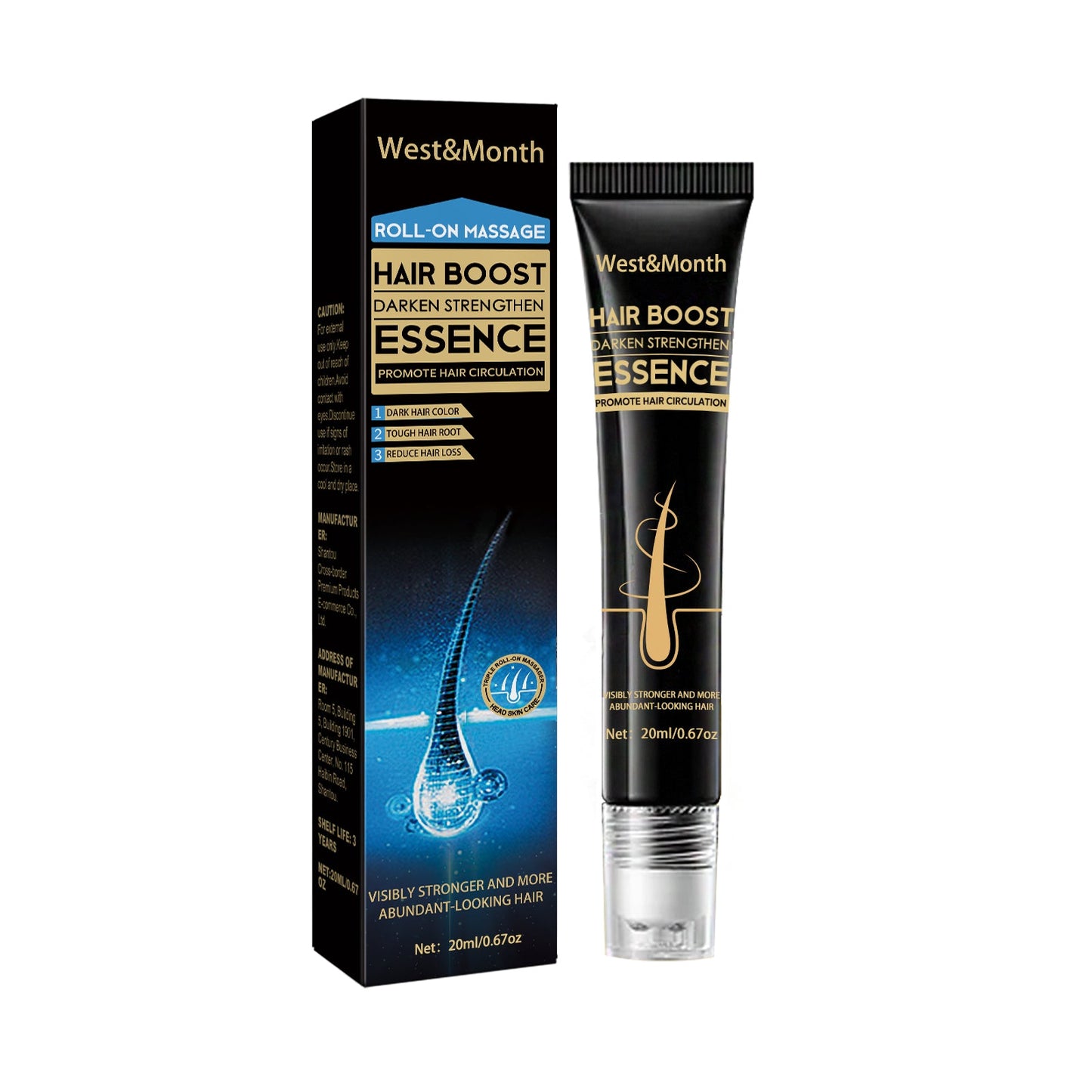 Hair Boost Darken Strengthen Essence, Scalp Massage Moisturizing Hair Roots Thick Smooth Hair Care Ball