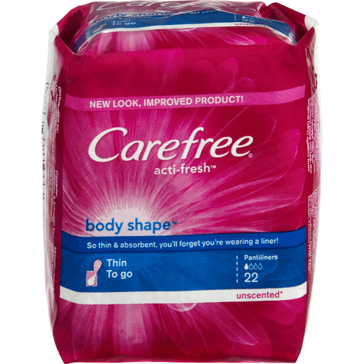 Carefree Acti-Fresh Body Shape Thin To Go Unscented Pantiliners