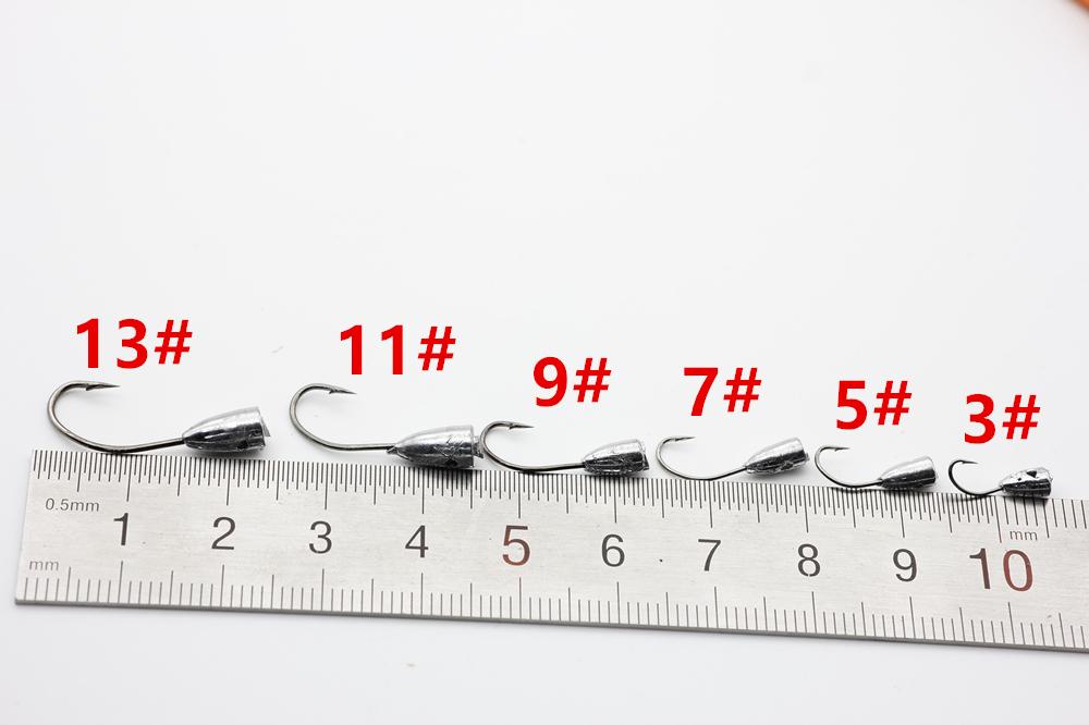 Rompin 10pcs/bag overturned hook lead fishing hooks