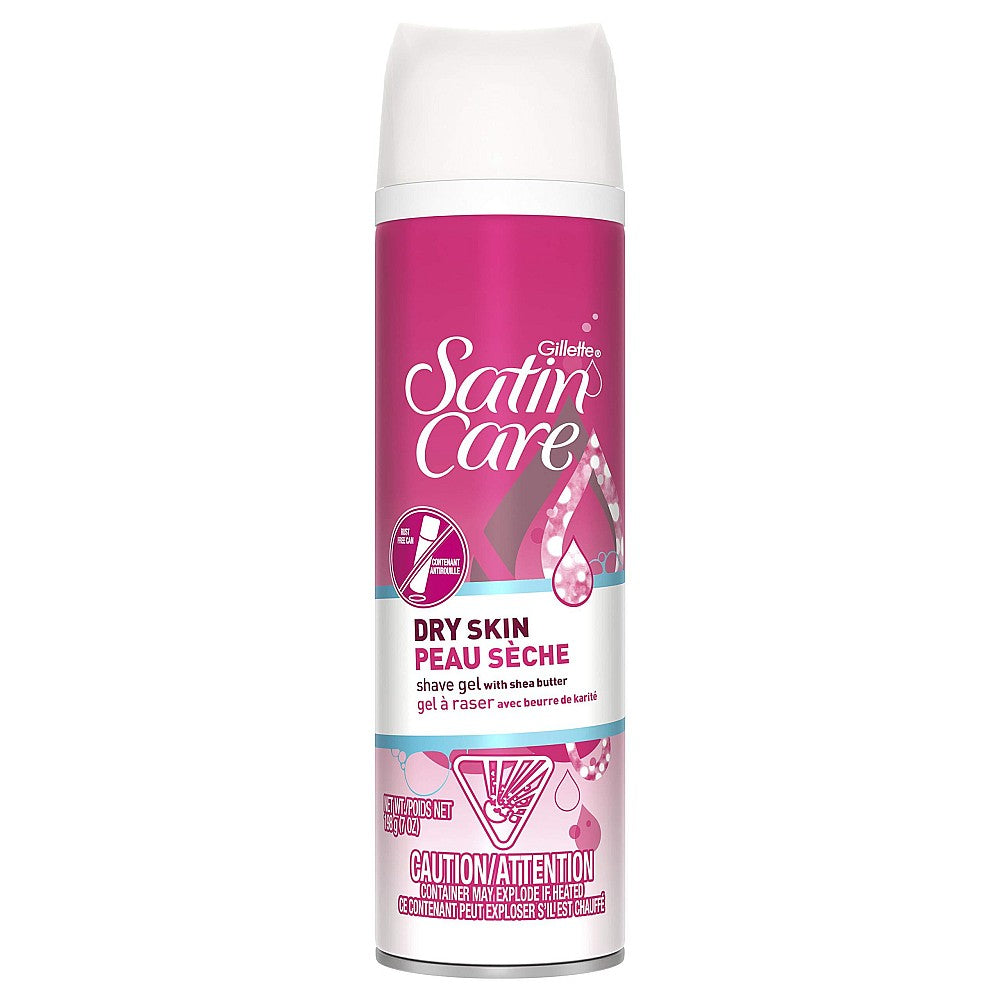 Gillette Satin Care, Shave Gel With Shea Butter, Dry Skin, 7 Oz