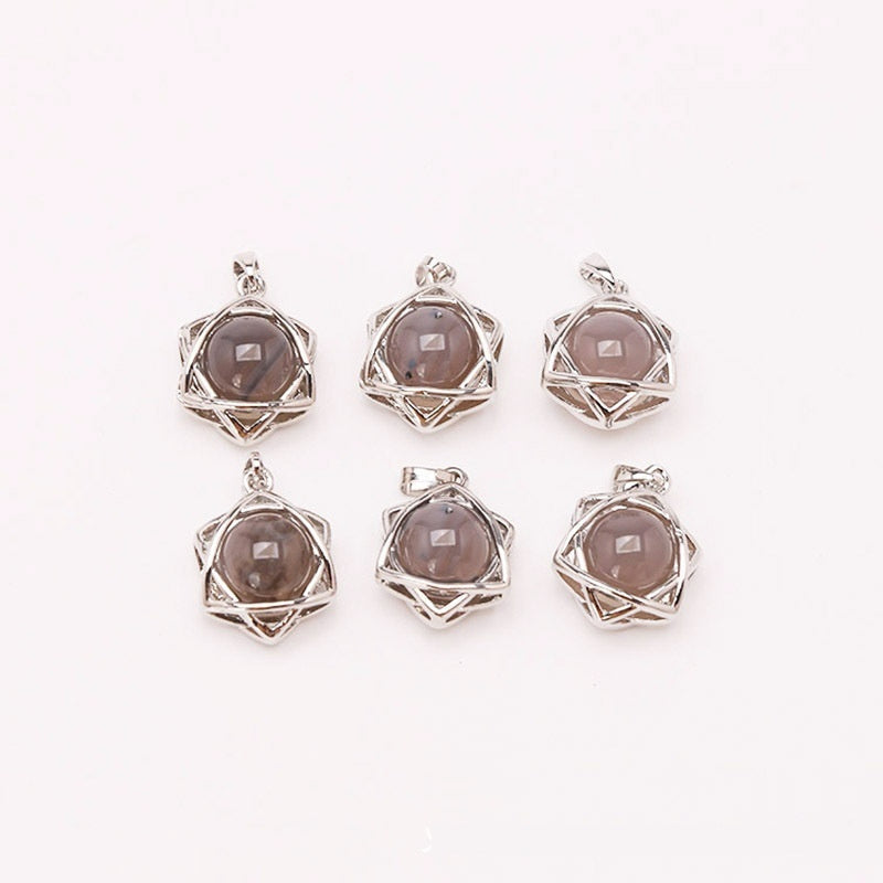 Crystal Aventurine Agate Star Pendant Beads