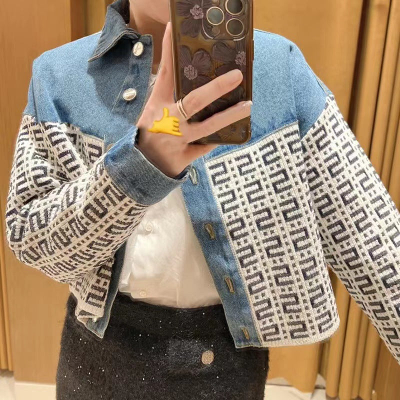 Loose Checkered Top and Fringe Jacket for Women