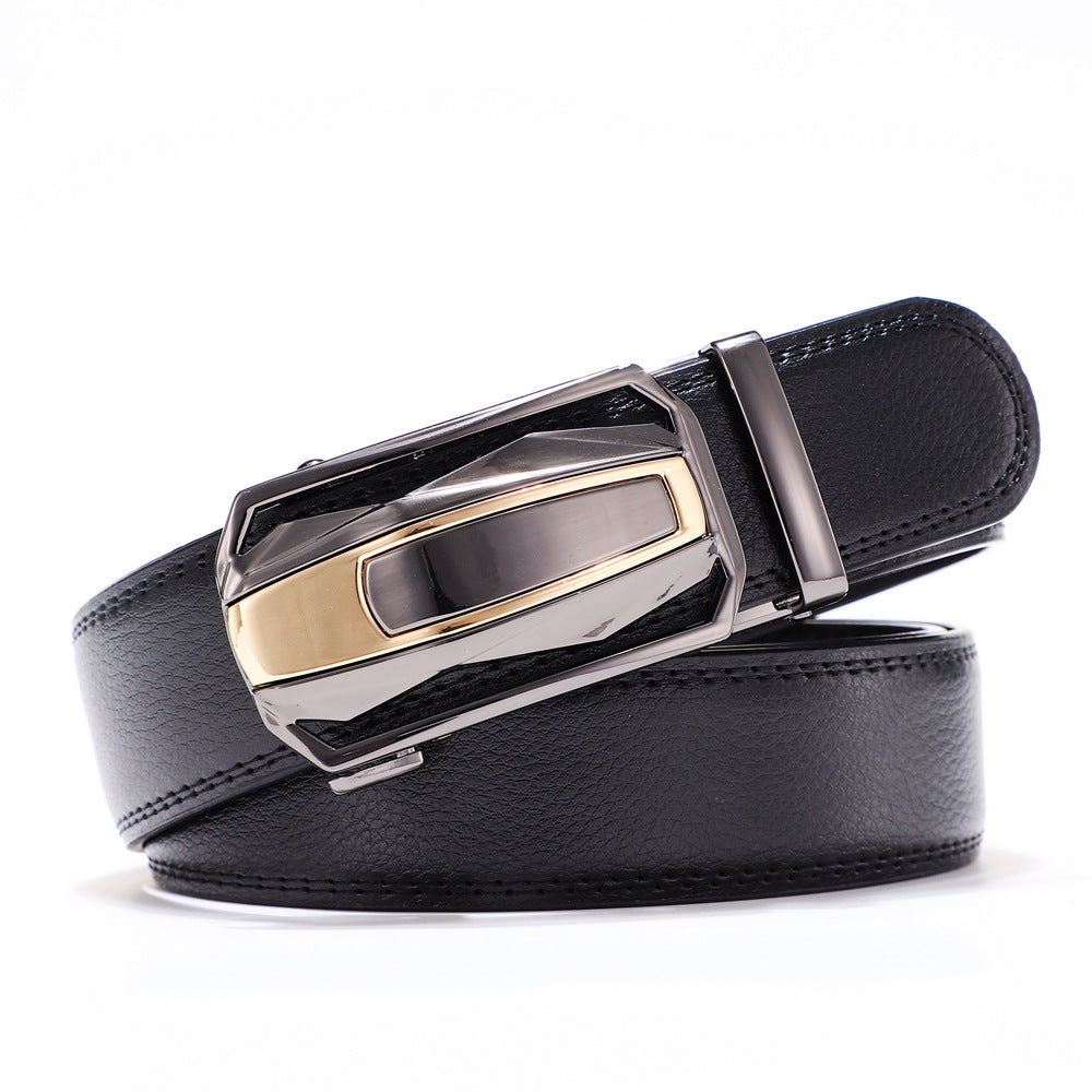 Mens Cowhide Double-Layer Cowhide Stylish Business Casual All-Match Belt For Trousers