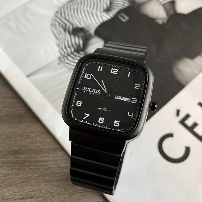 Mechanical-style Watch And Student-friendly Design Conceptual Hole Detail For Men