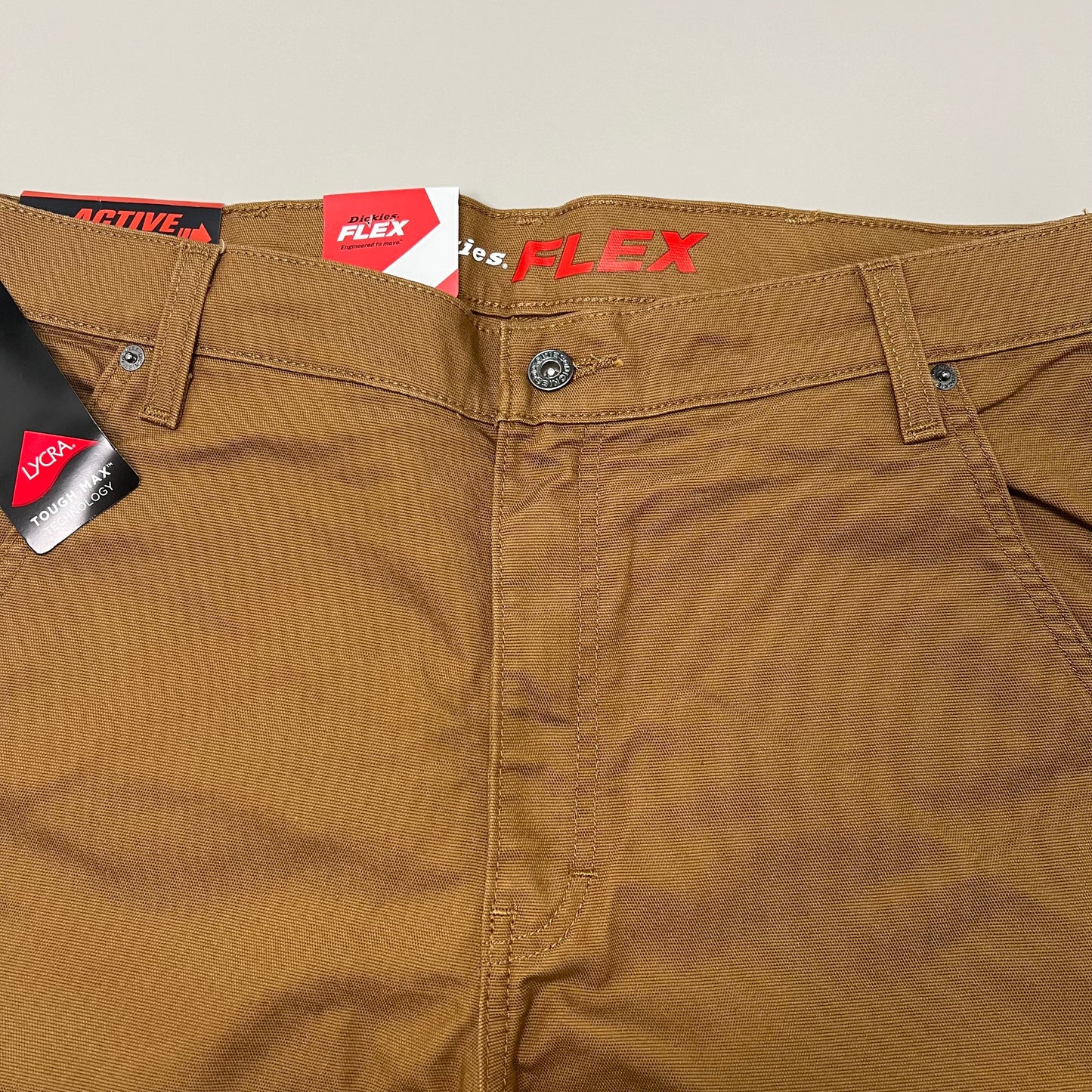 DICKIES Flex Regular Fit Double Knee Pant Men's Sz 36X34 Stonewashed Brown Duck