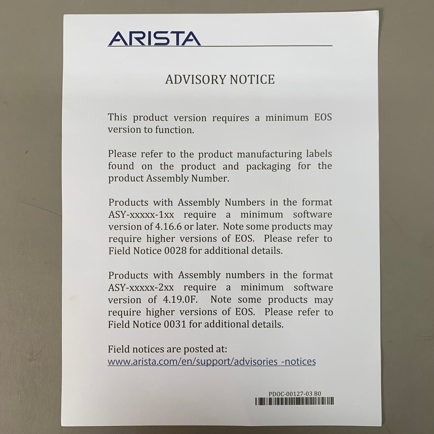 ARISTA Network Switch Back-to-Front Airflow 48-Port 1GE & 6-10GE SFP+ Uplinks (New Other)