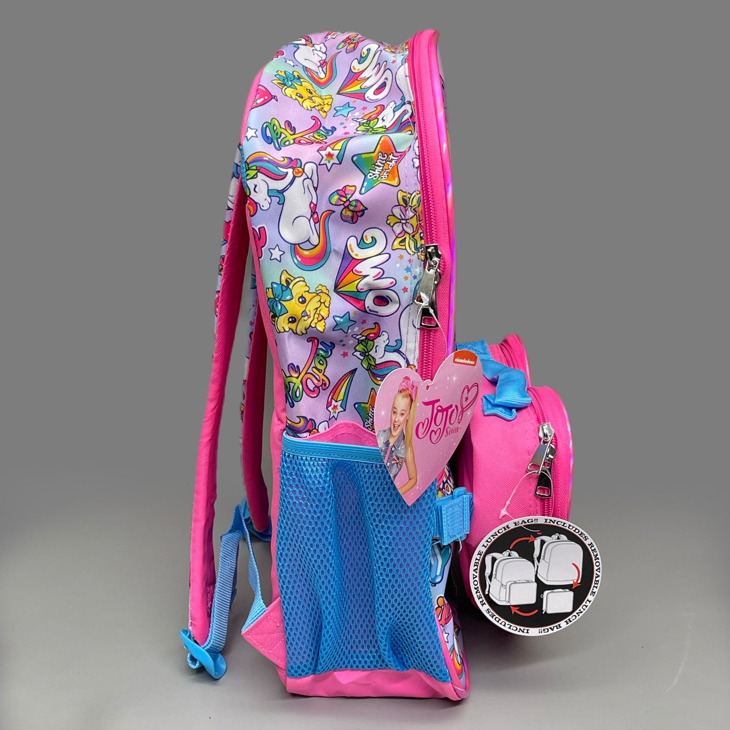 ACCESSORY INNOVATIONS JOJO Siwa Nickelodeon “Be You” Backpack & Lunch Bag Pink