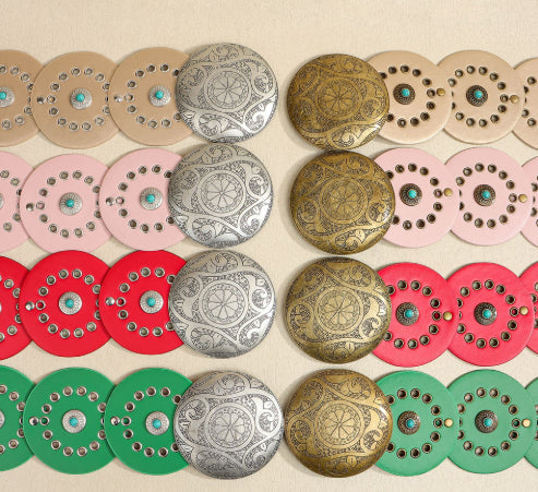 Waist Western Style Disc Personality Turquoise Air Eye Belt