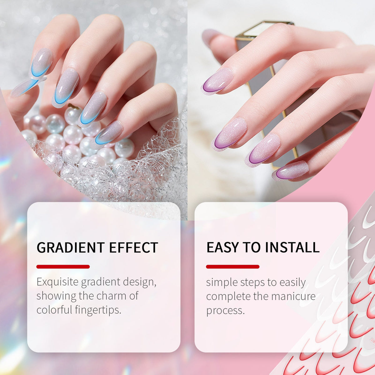 Gradient Nail Sticker Simple Manicures Decoration