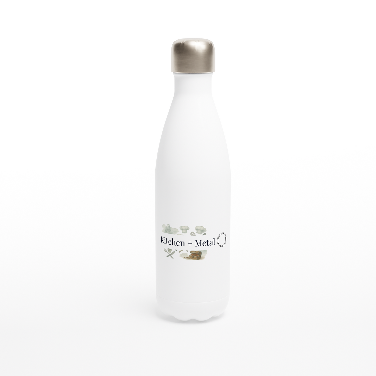 White 12oz Enamel Mug - White 17oz Stainless Steel Water Bottle | Coffee Mugs | Kitchen + Metal