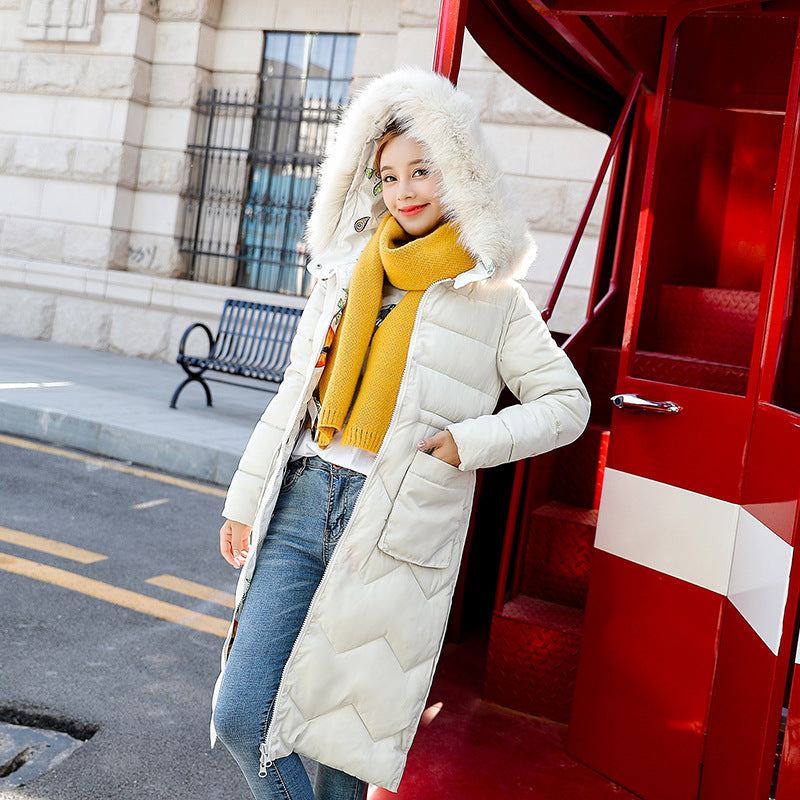 Reversible Long Down Cotton Jacket for Women Plus Size