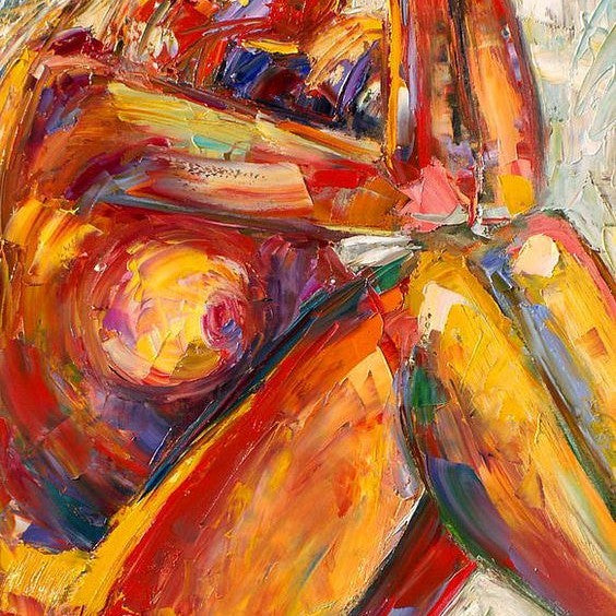 Abstract Woman Nude Oil Painting Sexy Body Art Canvas