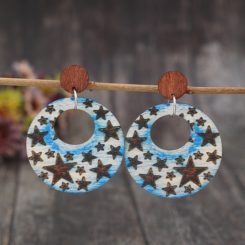 Patriotic Star Dangle Earrings