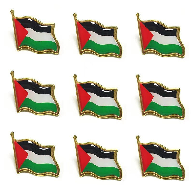 Palestine Flag Butterfly Clasp Badge