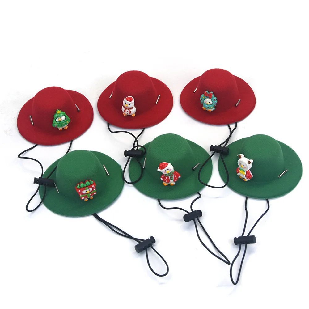 Pet Christmas Hat Felt Cloth Soft Cute Decorate Cosplay Dog Clothing Accessories Cat Festival Grooming Hat Supplies New Year