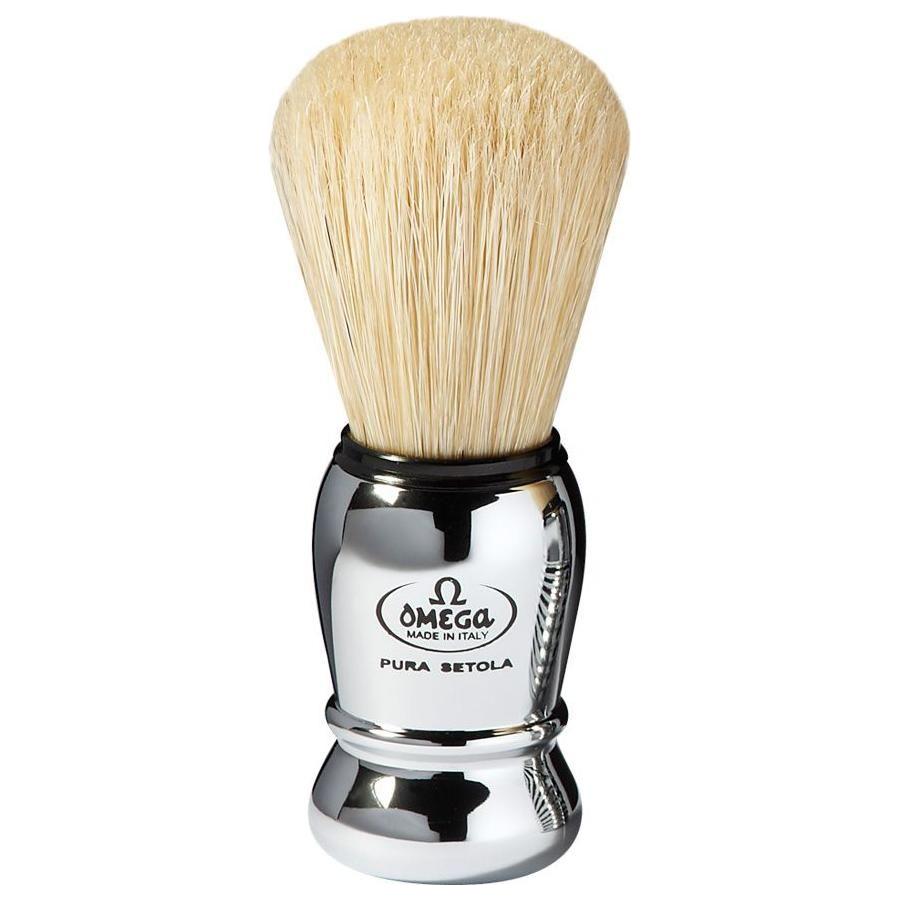 Omega Boar Hair Shaving Brush Chrome Finish Handle #10029
