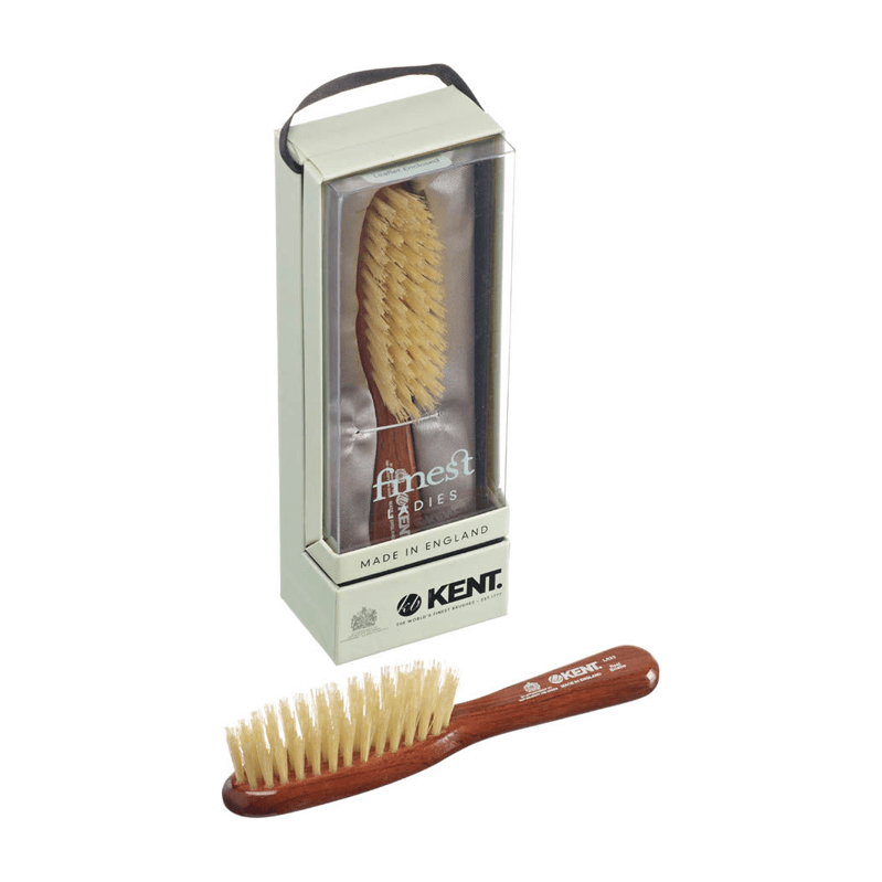 Kent LR23 Danta Wood Pure White Bristles Handbag Size Hair Brush