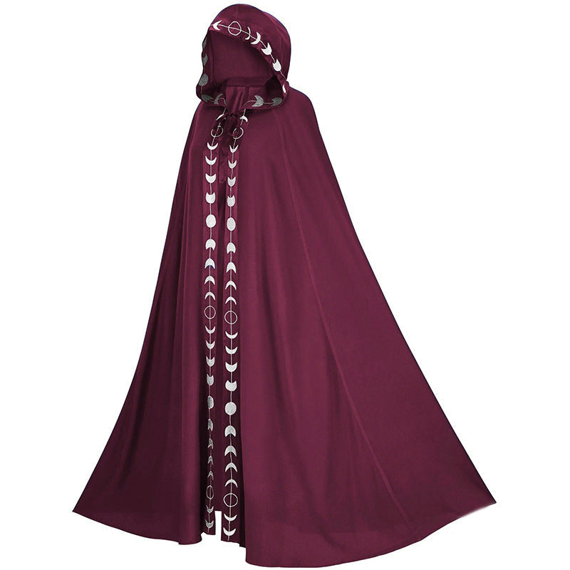 Hooded Cloak Medieval Renaissance 5 Color Printed Cloak Halloween Cosplay Costume New Fashion Festival Play Costume Halloween Costumes