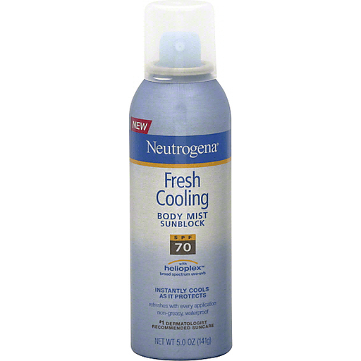 Neutrogena Fresh Cooling Body Mist Sunblock SPF 70 Spray 5 Oz