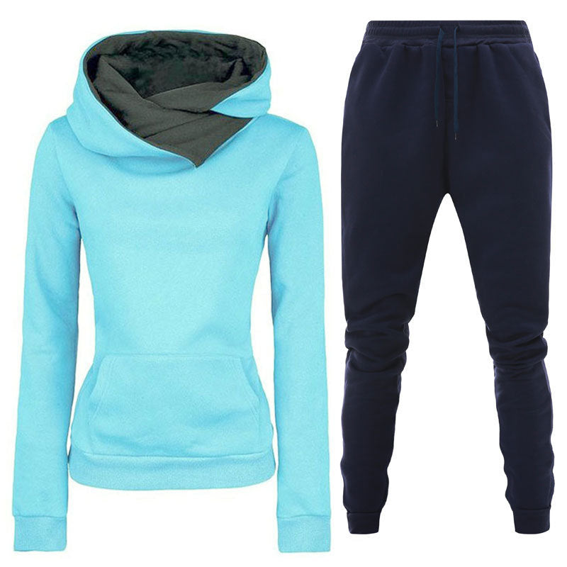 New Plush Hooded Sportswear Suit For Women