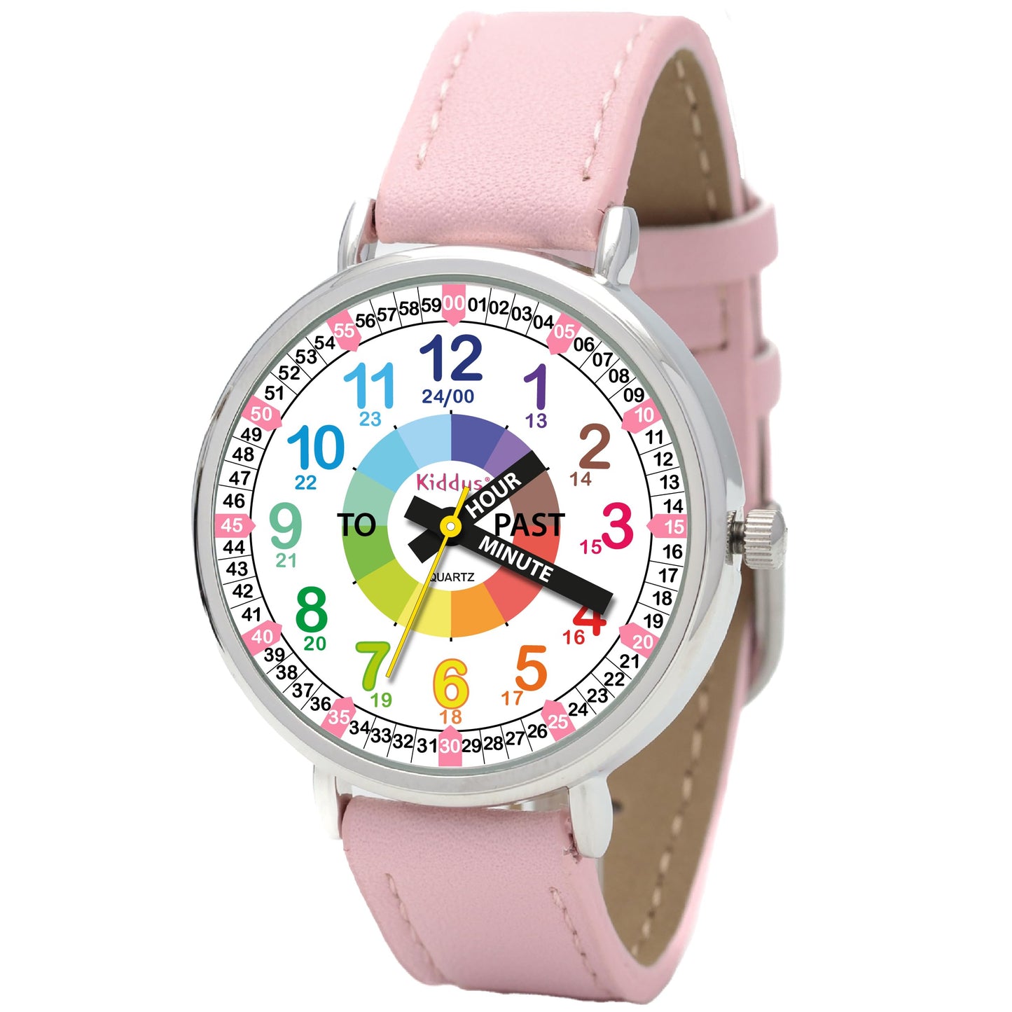 Kids Time Teacher Watch - Educational Analog Watch with Japanese Quartz Movement Ages 5-12