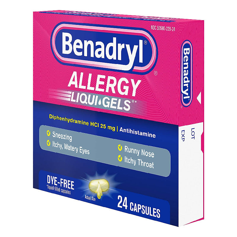 Benadryl® Allergy Dye-Free Liqui-Gels – 24 Capsules