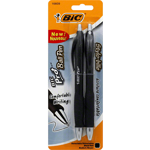 BiC Pro+ Ball Pen Medium Retractable Black