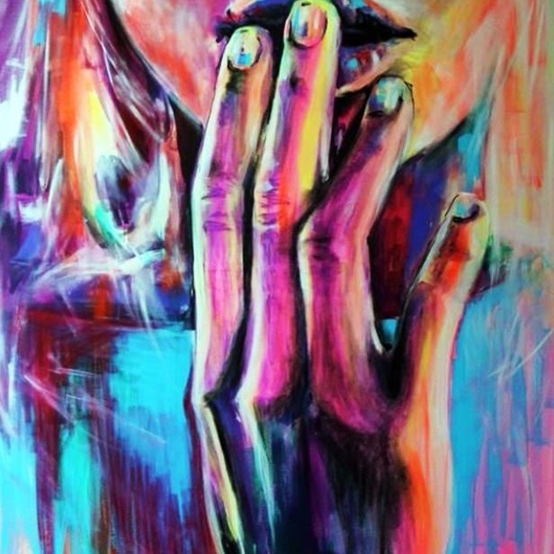 Abstract Woman Nude Oil Painting Sexy Body Art Canvas
