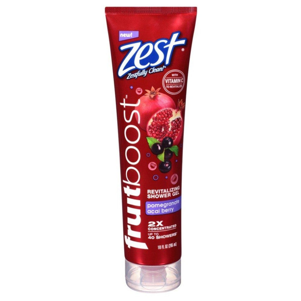 Zest Fruitboost Pomegranate Acai Berry Revitalizing Shower Gel 10 Fl. Oz. Tube
