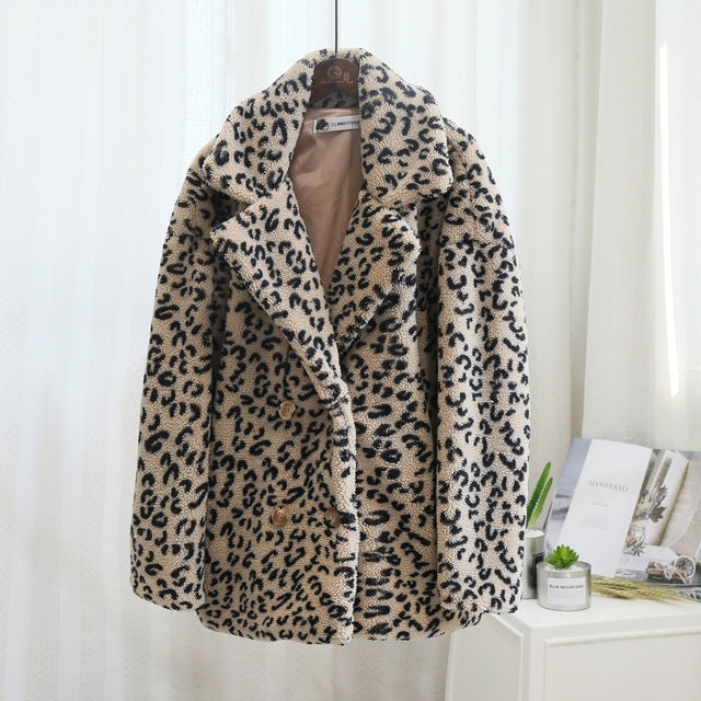 Women's Fur Coat Winter Loose Short Windbreaker Jacket