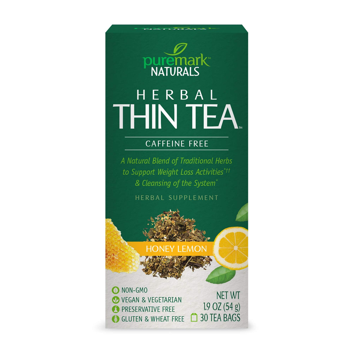 Puremark Herbal Thin Tea, Honey Lemon