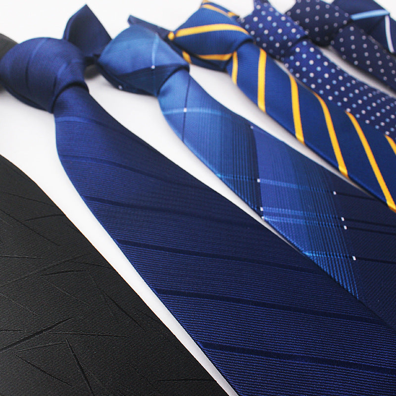8CM Polyester Jacquard Striped Tie Men's Business Formal Red Black Blue