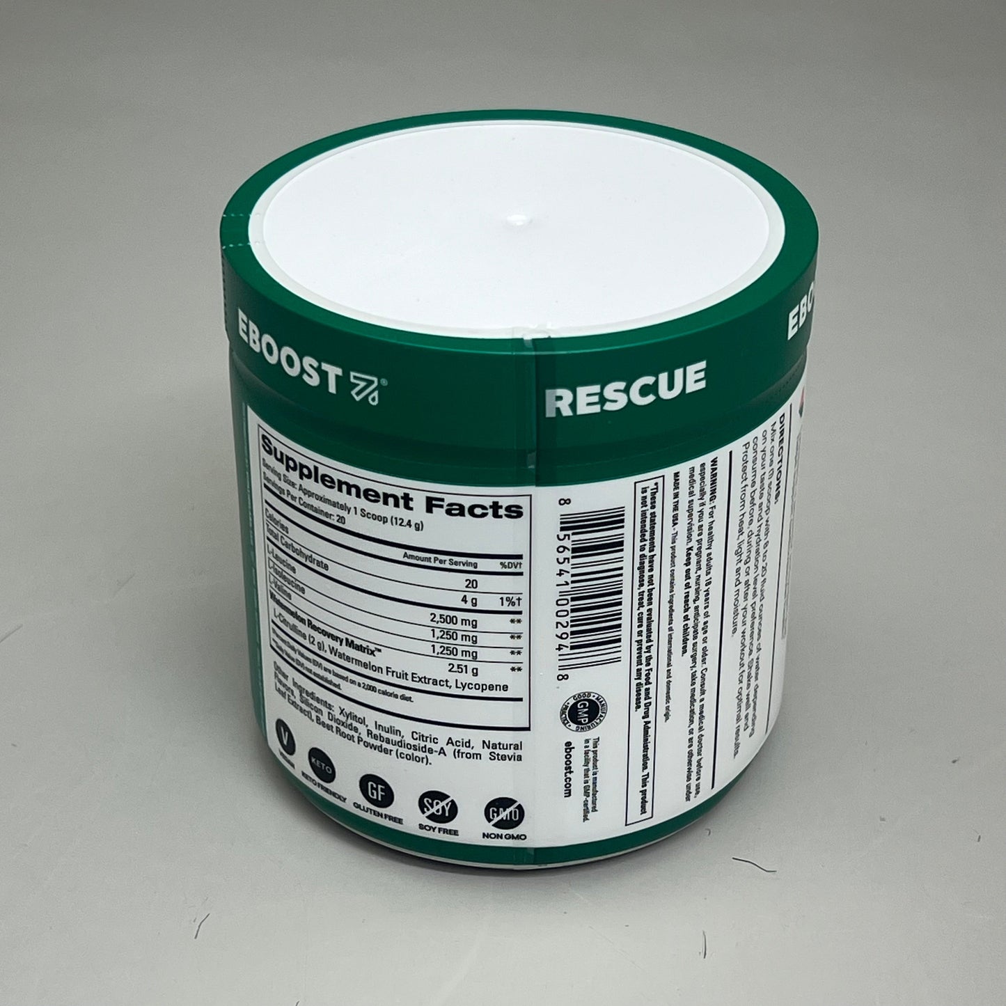 ZA@ EBOOST Gluten-Free Plant-Based Pre-Workout Watermelon Rescue 20 Serving BB 08/25 A