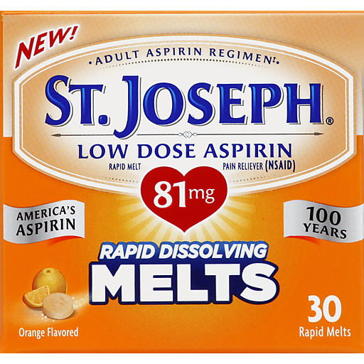 St. Joseph Rapid Dissolving Melts Low Dose Aspirin Orange Flavored
