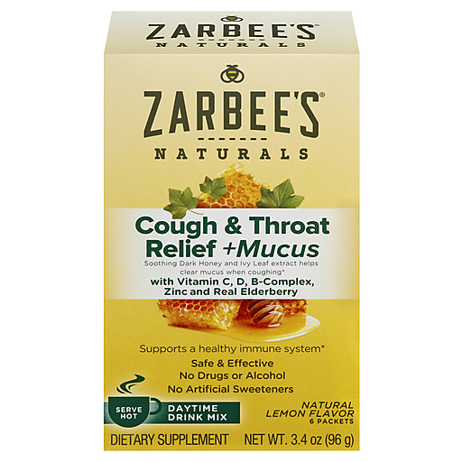 Zarbee's Naturals Daytime Drink Mix Lemon Flavor Cough & Throat Relief + Mucus