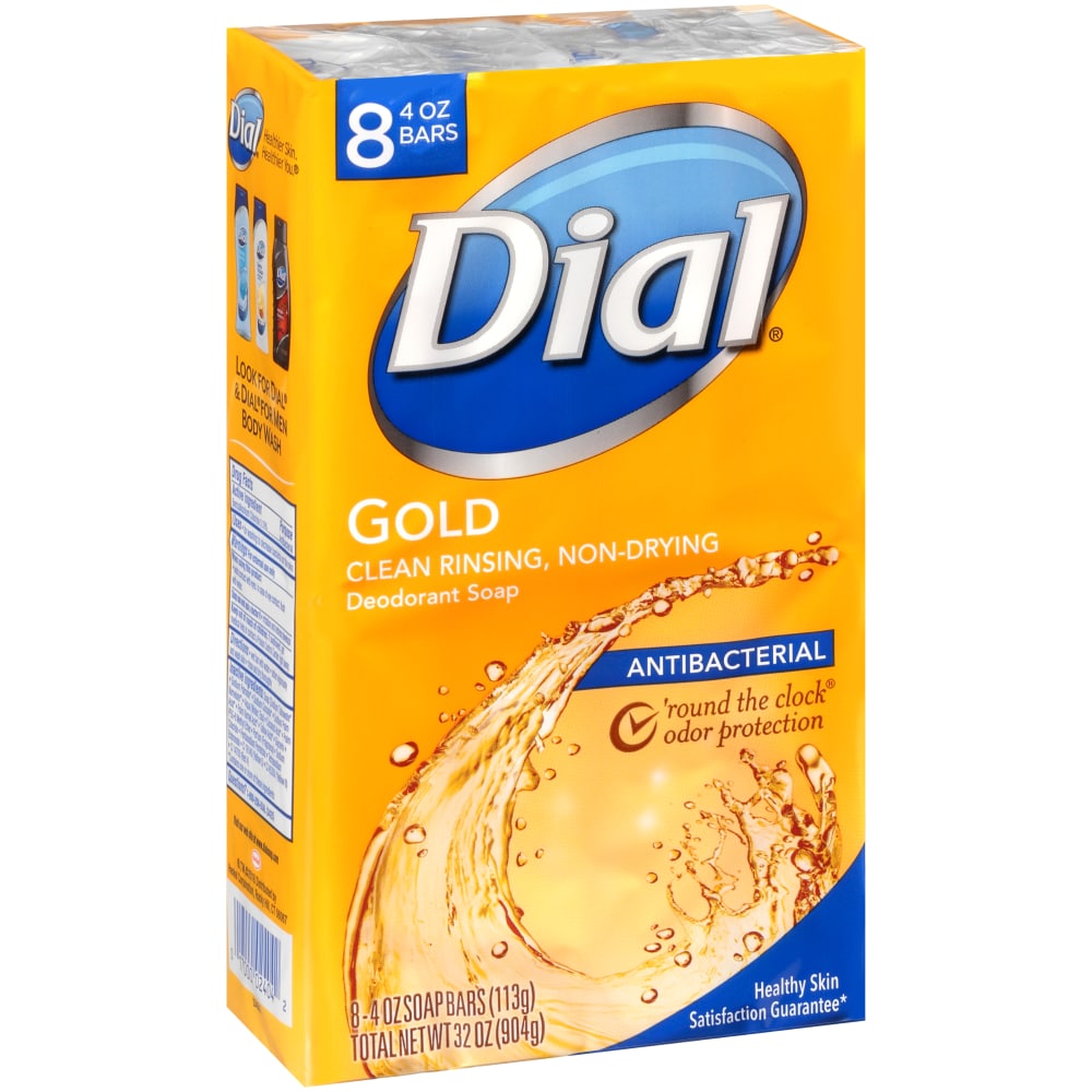 Dial® Advanced Clean™ 0.10% Gold Antibacterial Bar Soap, 4 oz x 8-Pack