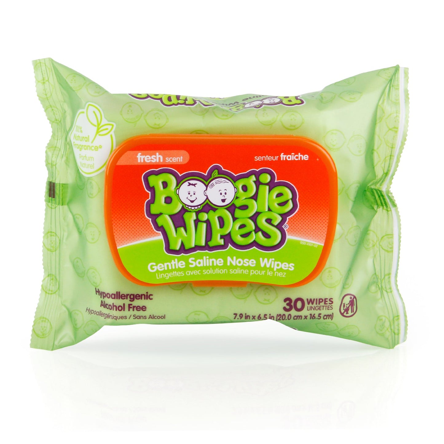 Boogie Wipes Gentle Saline Baby Nose Wipes, Fresh Scent, Natural Saline for Mucus & Congestion, 30 Count