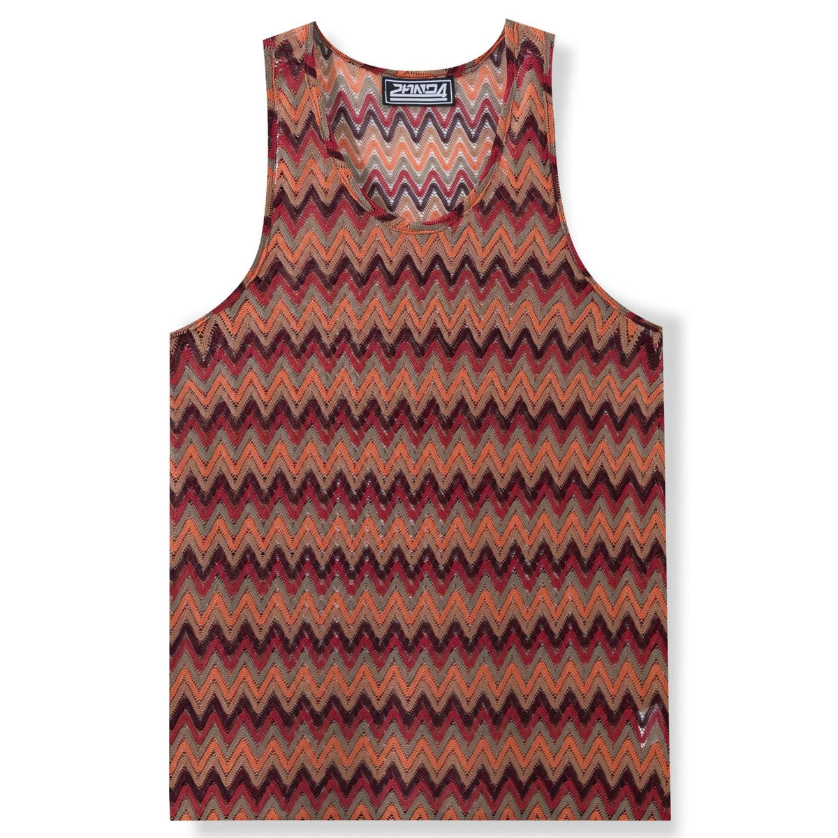 Summer Casual Men's Clothing Retro Style Contrast Color Wave Color Stripes Fabric Vest