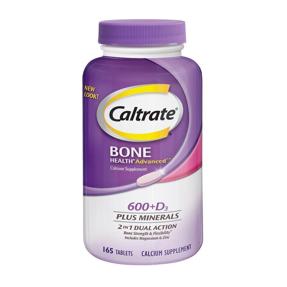 Caltrate Bone Health Advanced 600 & D3 Plus Minerals Calcium Dietary Supplement Tablets - 165ct