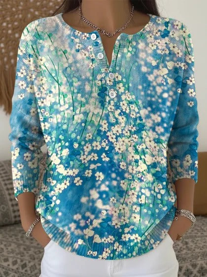 Buttoned Long-Sleeve Hoodie AutumnWinter Printed Fashionable & Unique Casual Sweater Coat For Women